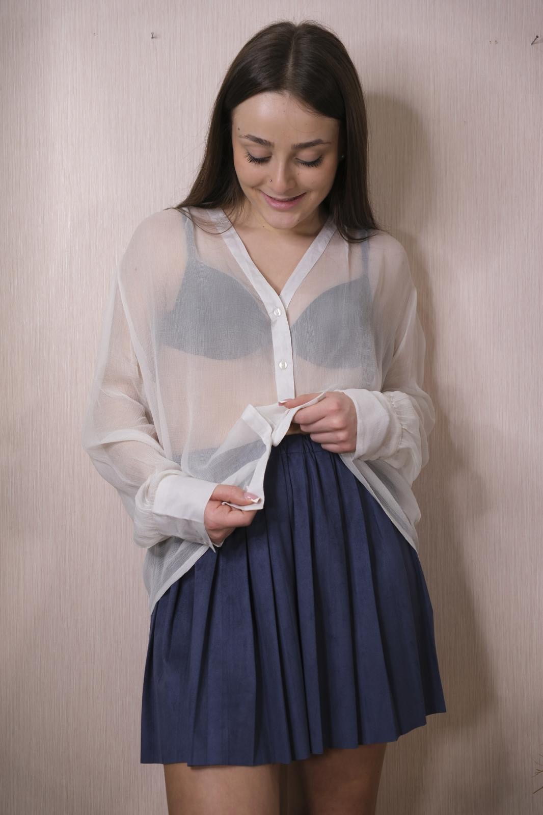 Blusa bottoni LAKORE - BIANCO
