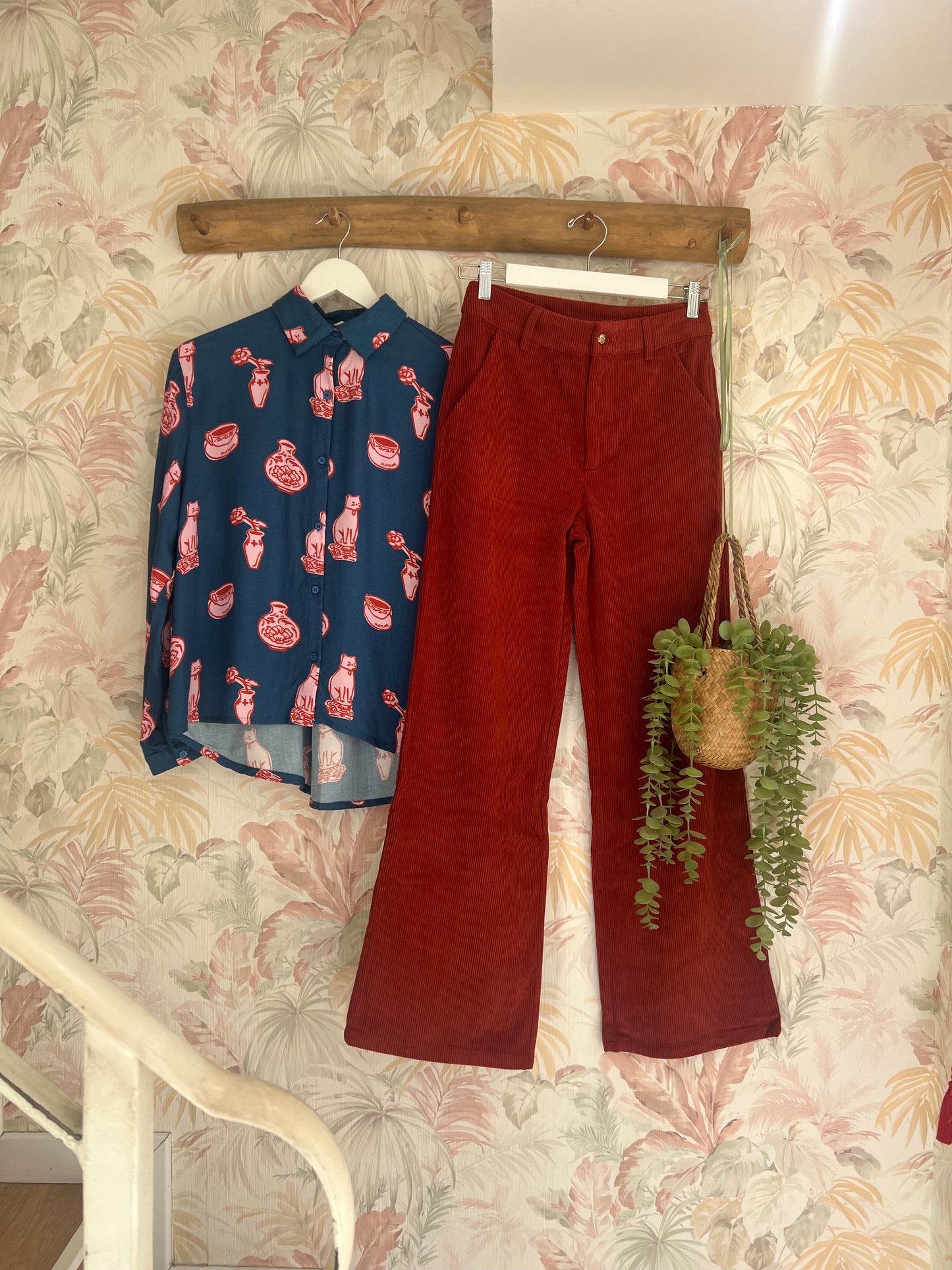 Pantaloni palazzo tinta unita - RUGGINE