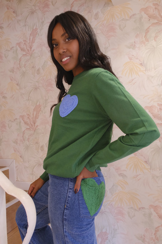 Maglia cuore su lato - VERDE