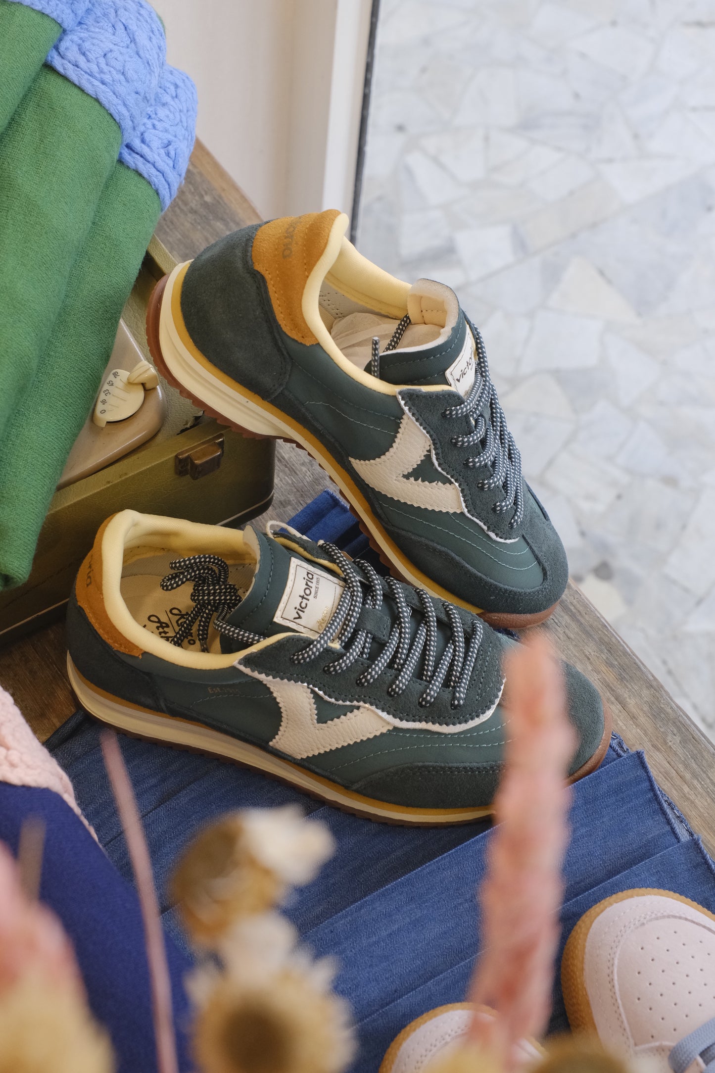 Sneakers camoscio - VERDE