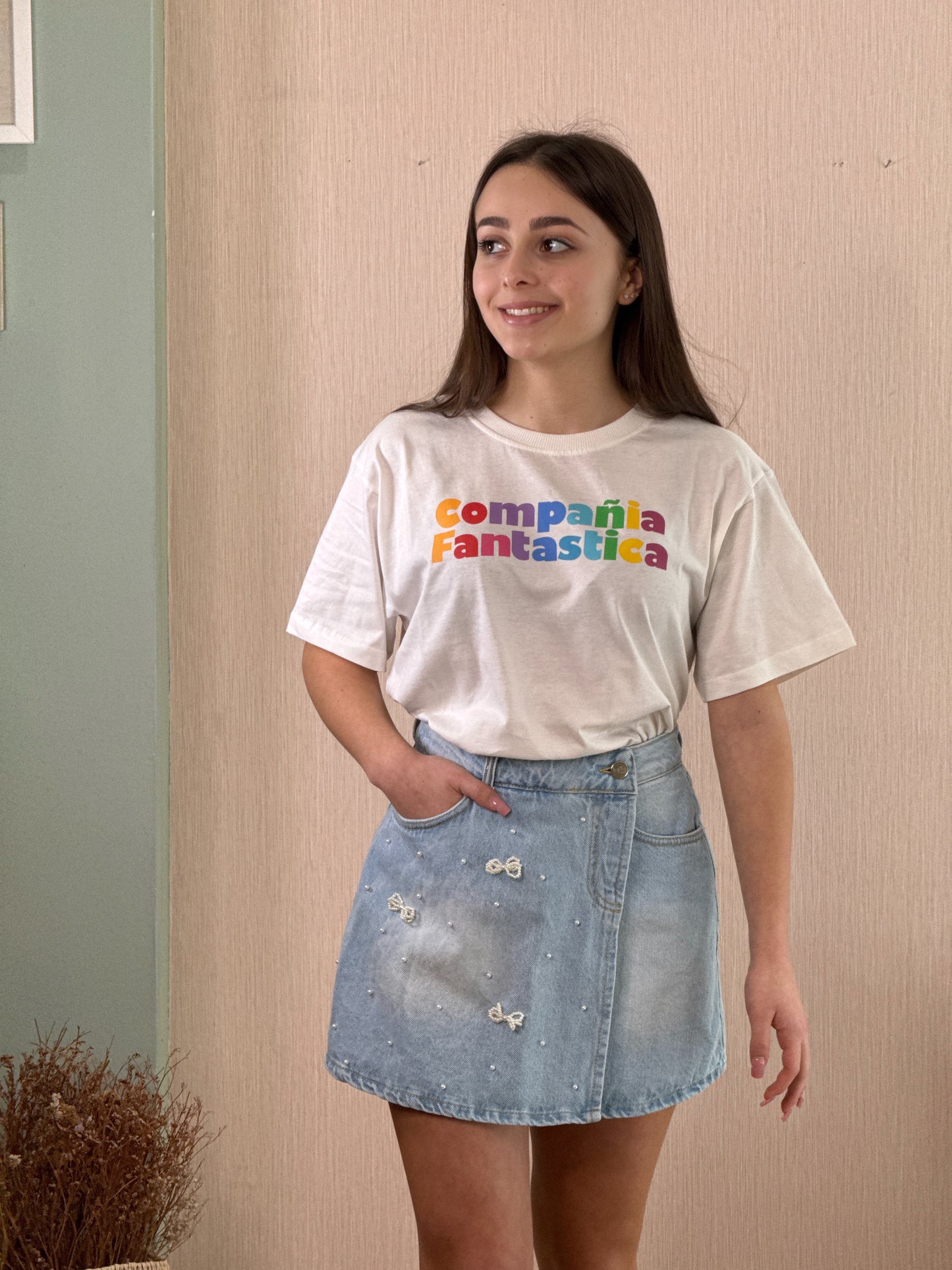T-shirt 51C/42003 Scritta Compania - BIANCO