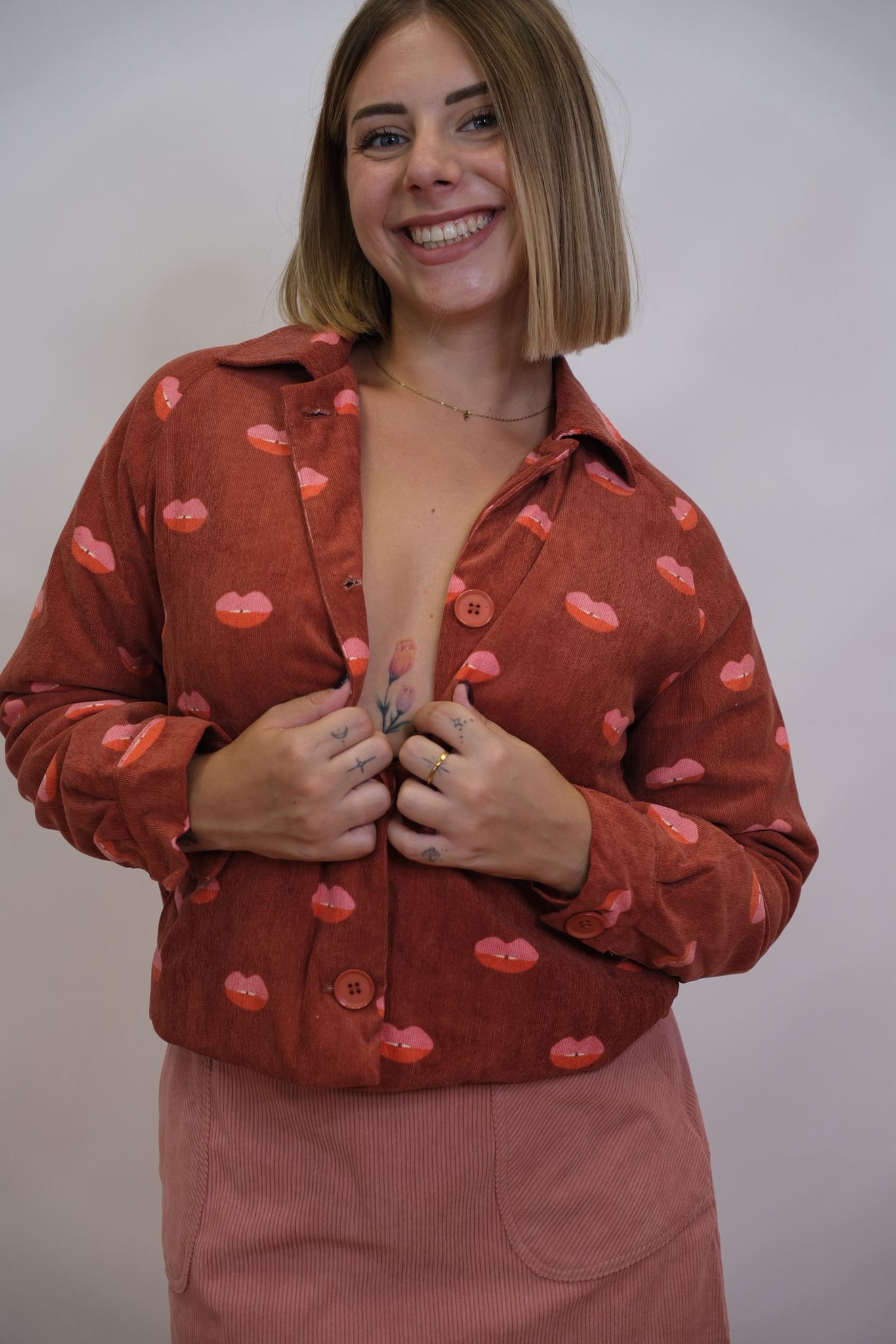 Jacket fantasia labbra - ROSSO
