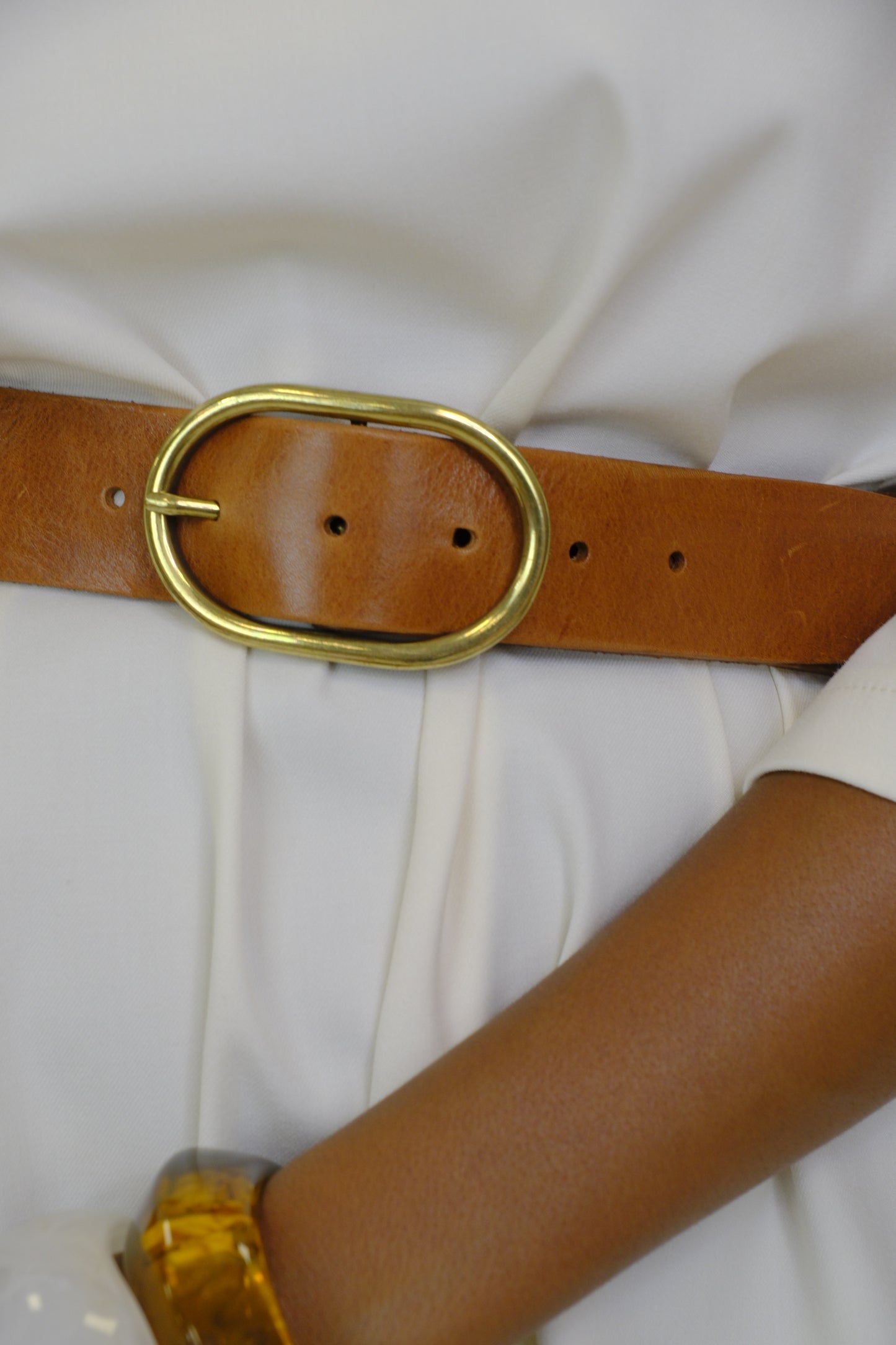 Cintura in vera pelle elastica - CUOIO