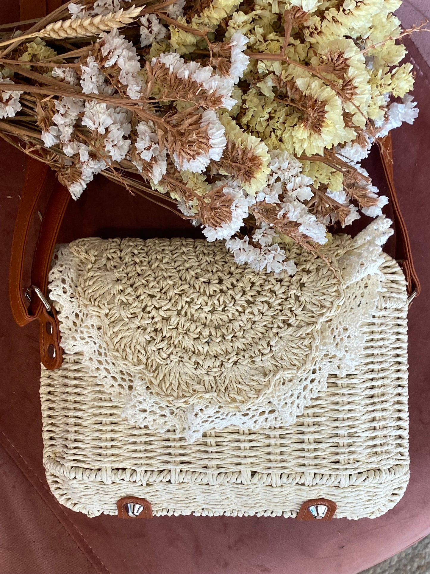 Borsa Rafia e Pizzo - PANNA