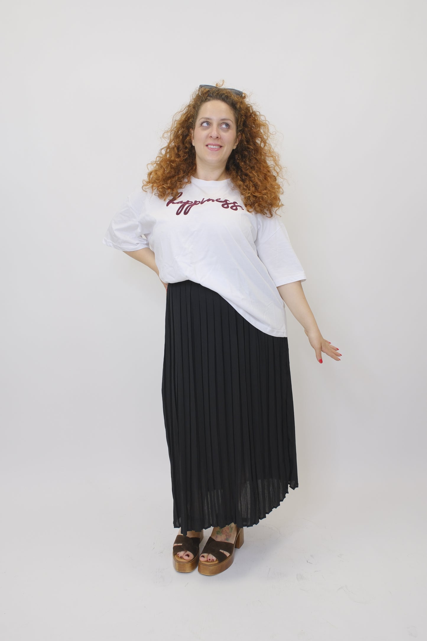 T-shirt Ramida Happiness - BIANCO/BORDEAUX