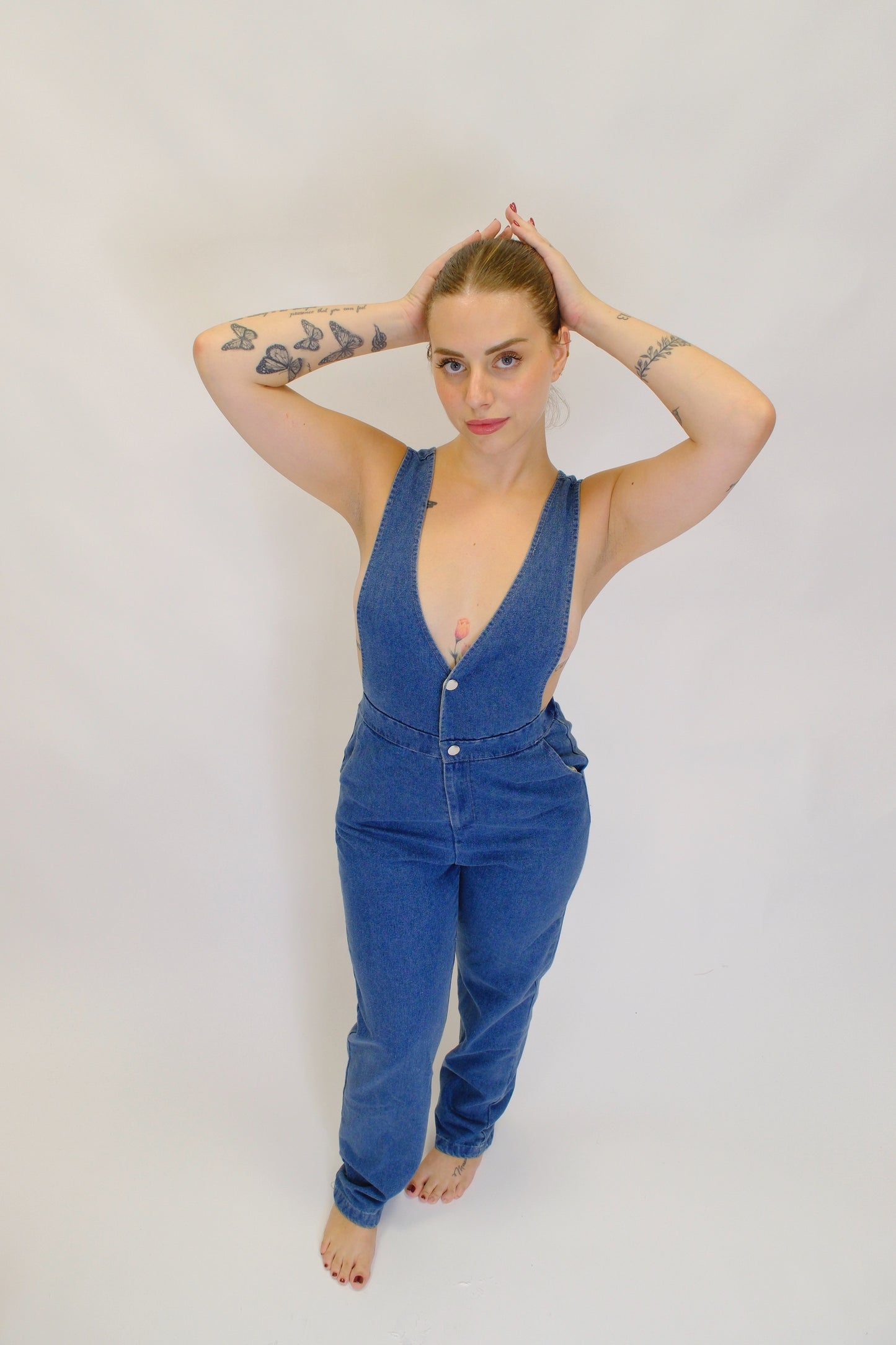 Salopette Scollo V 2bottoni - DENIM