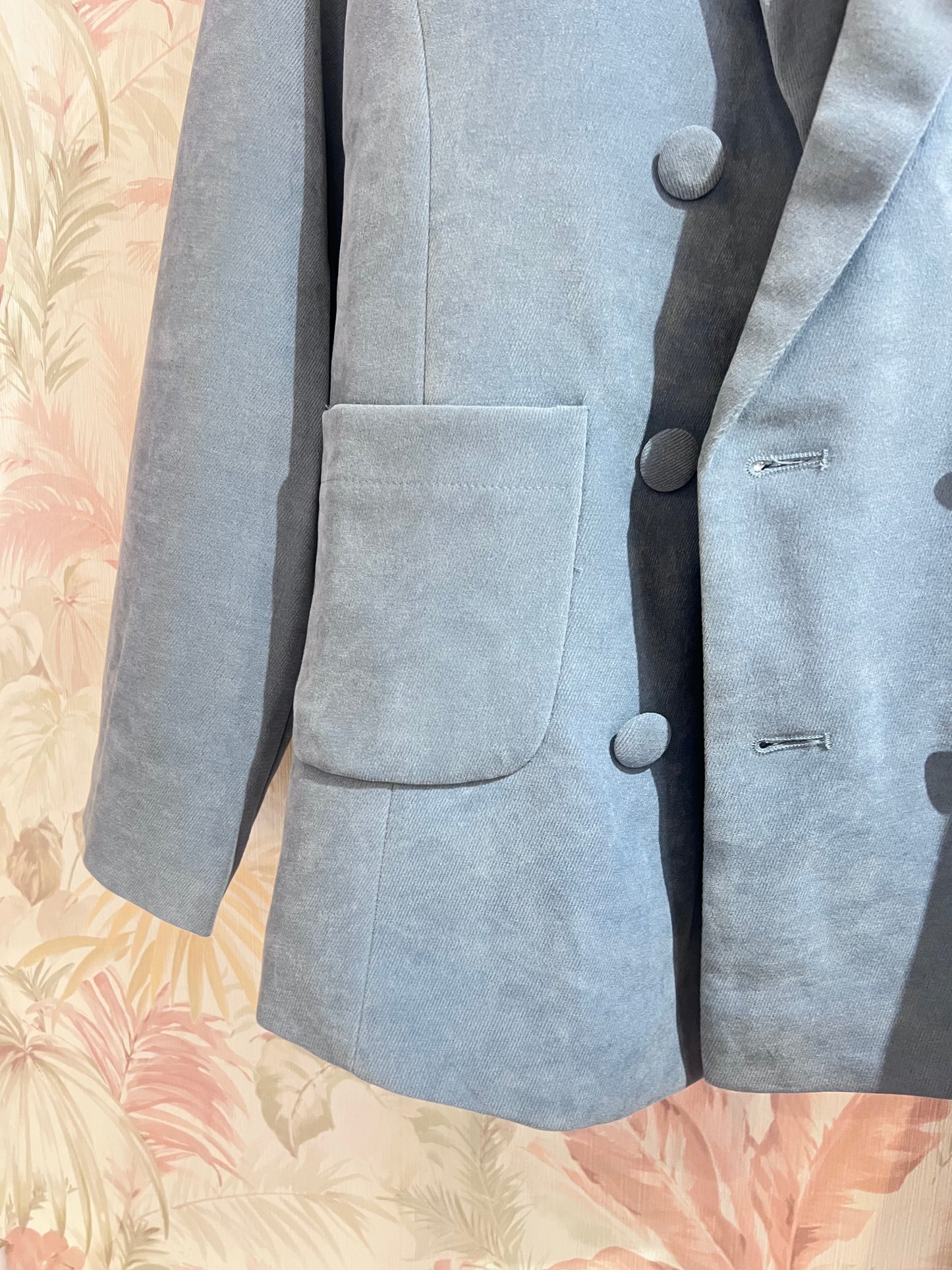 Giacca effetto velluto - AZZURRO
