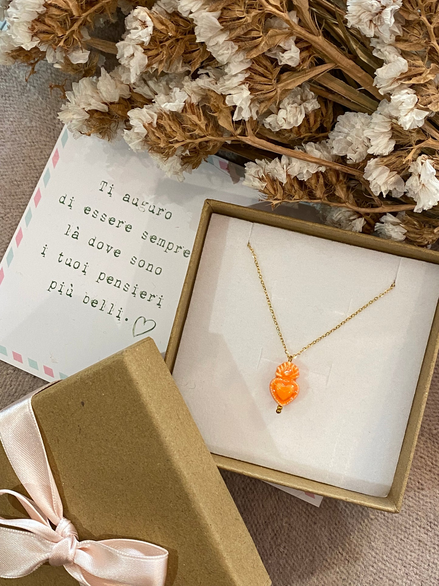 Collana 0014 Cuore Sacro - ARANCIONE