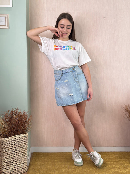 T-shirt 51C/42003 Scritta Compania - BIANCO