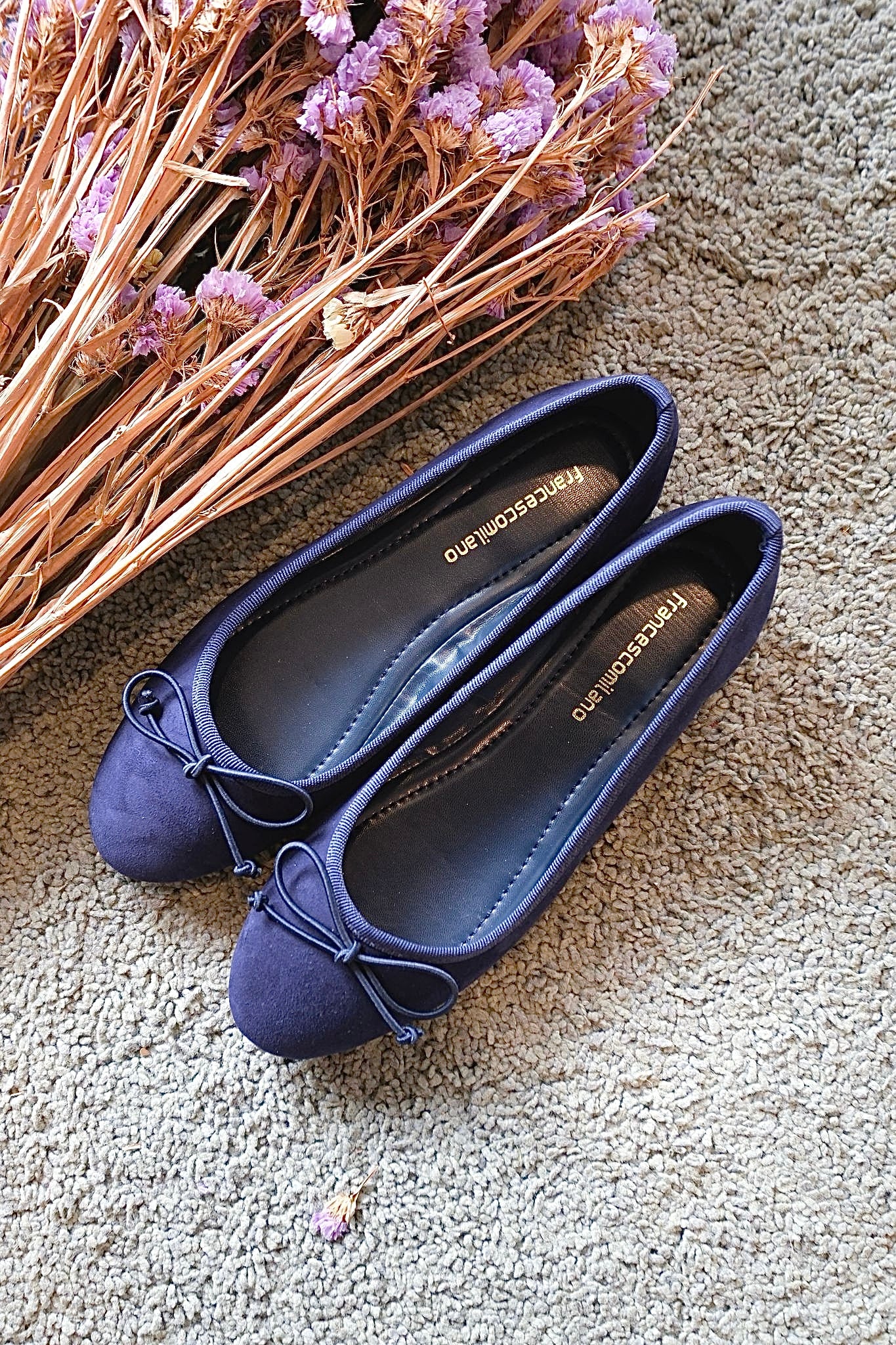 Ballerine C0301CBN camoscio - BLUE NAVY