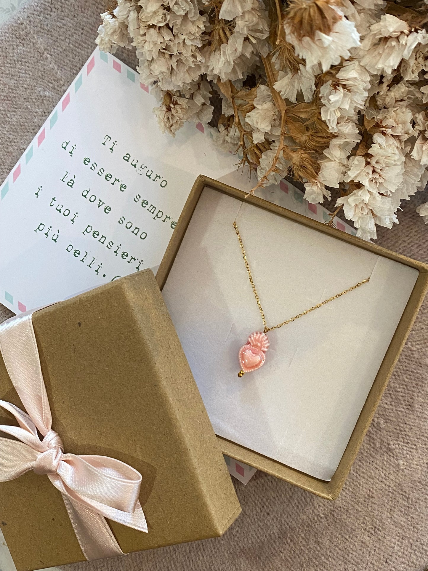 Necklace 0014 Sacred Heart - PINK