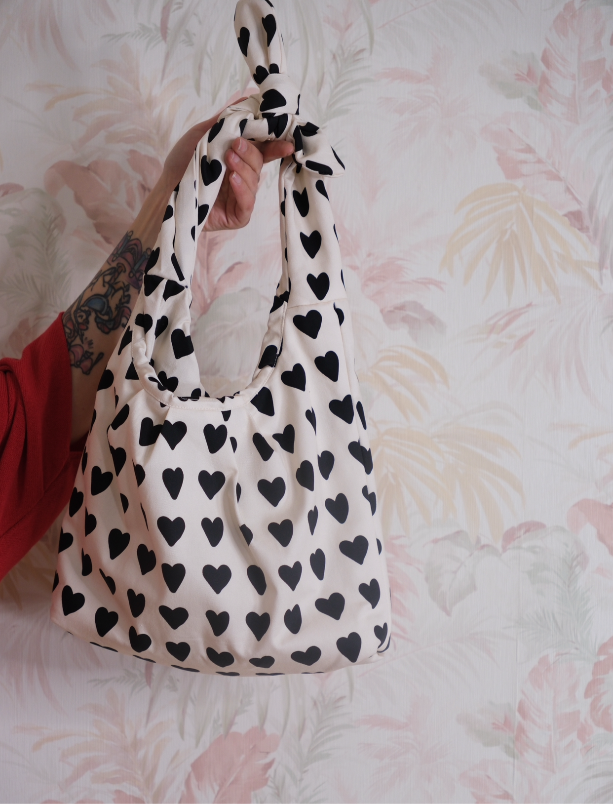 Borsa 51C/11058 Cuoricini neri - BIANCO
