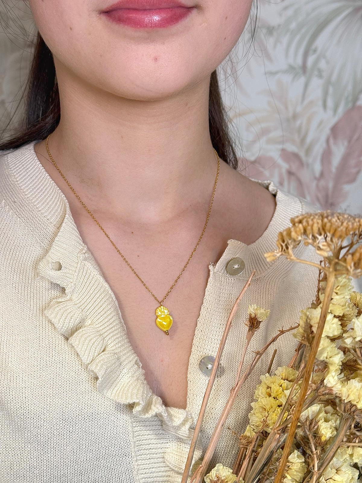 Collana 0014 Cuore Sacro - GIALLO