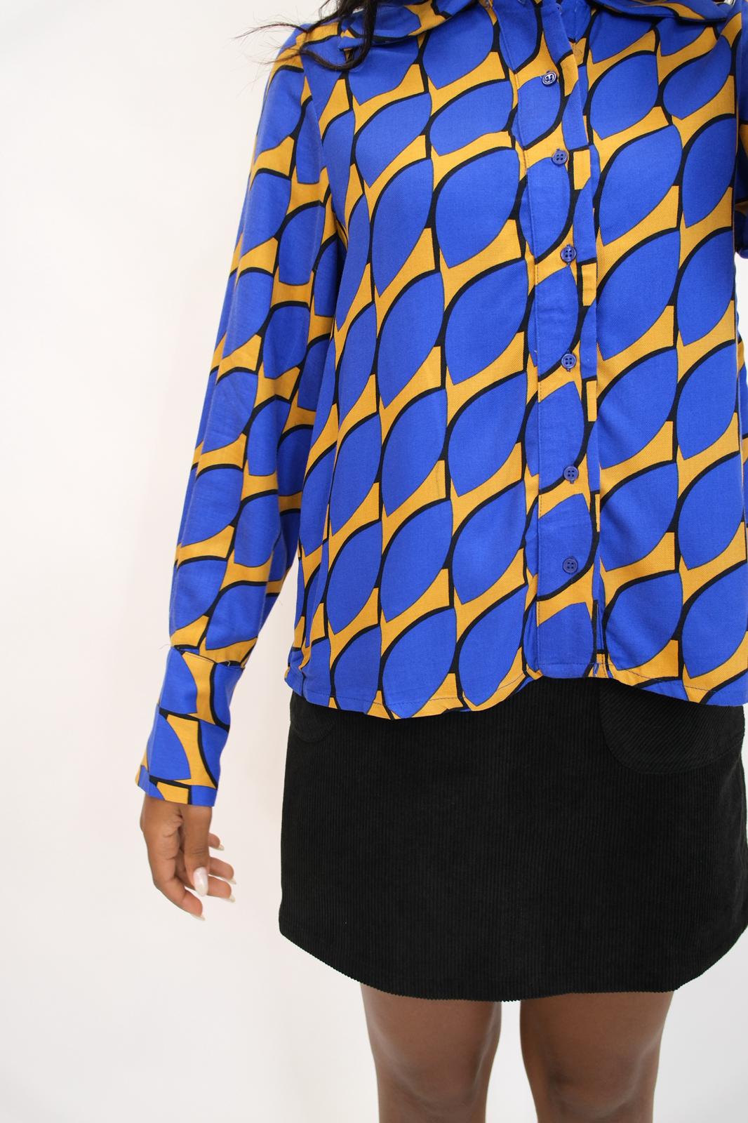 Camicia fantasia optical stripe - BLUE