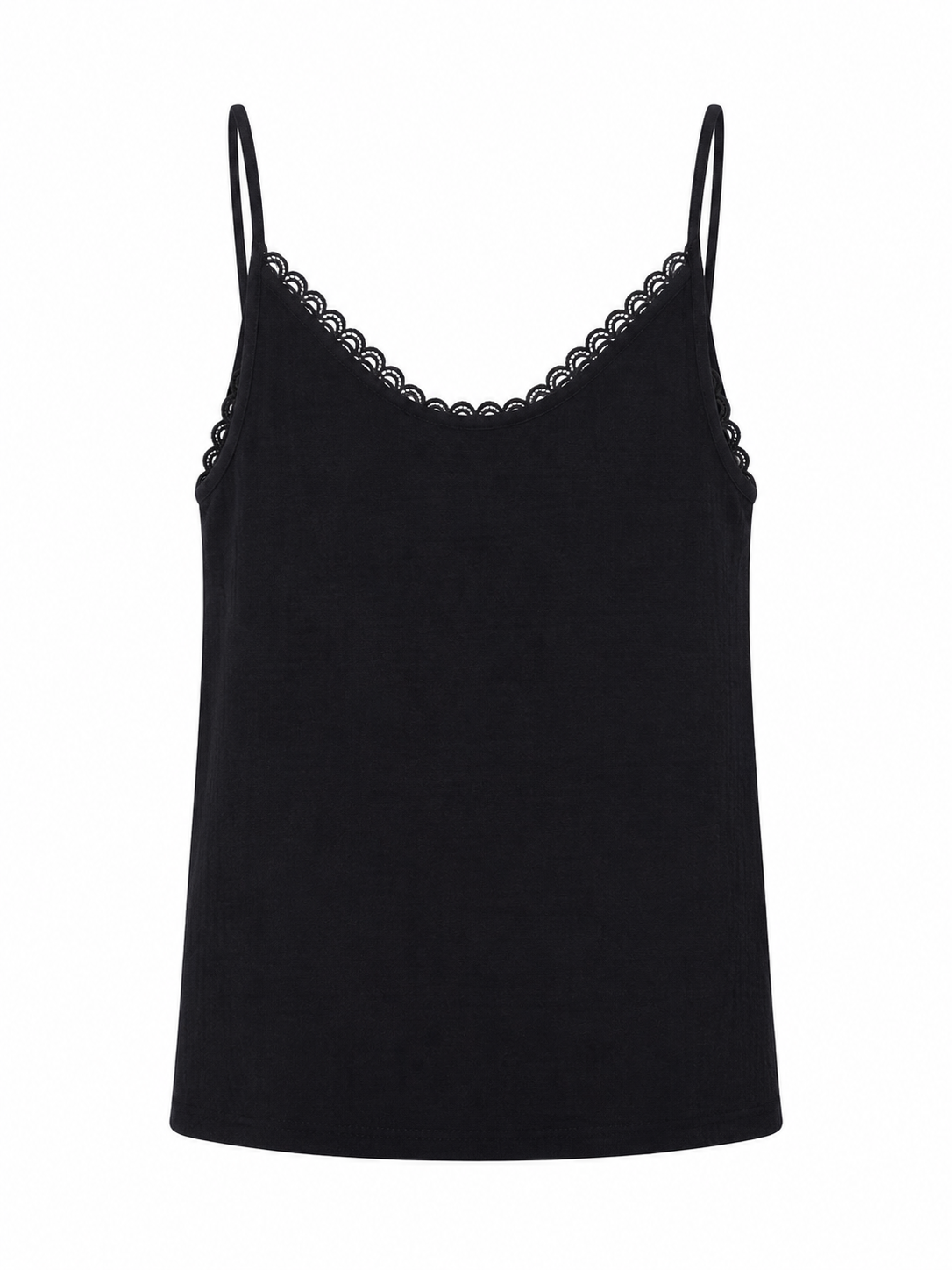 Top con bottoni tinta unita - NERO