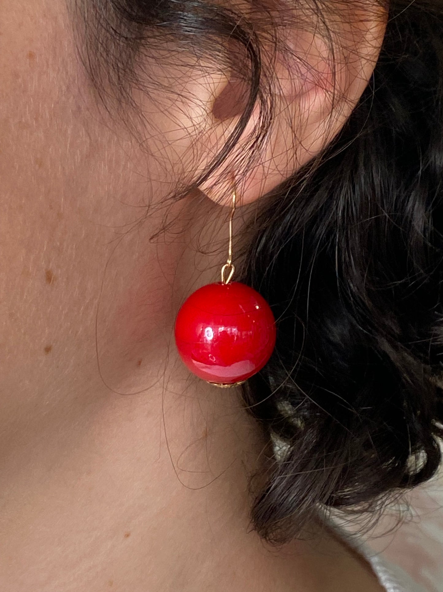 Orecchini 0059A perlone - ROSSO