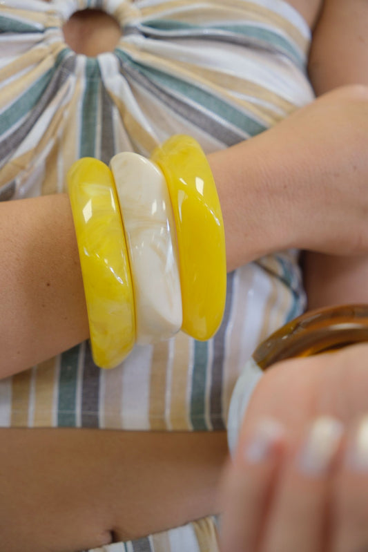 Bracciale Quadrato Smussato - GIALLO