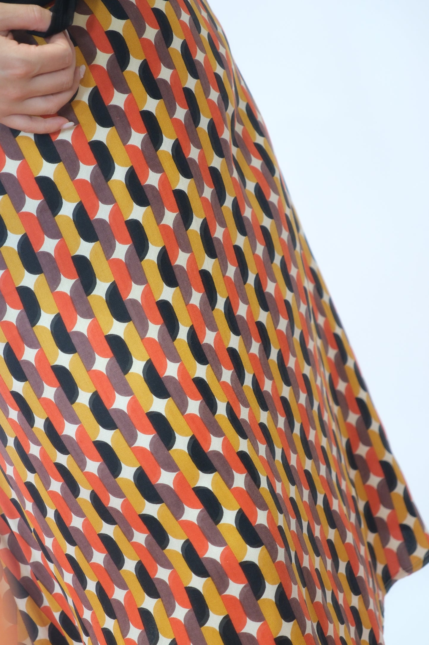 Gonna stampa optical - MARRONE