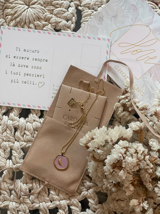 Necklace 0016 moon - PINK