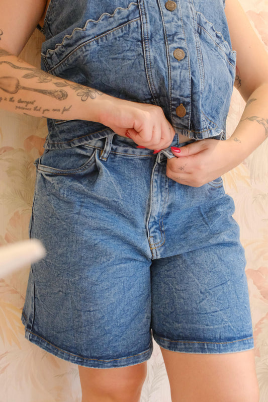 Shorts in denim - DENIM SCURO