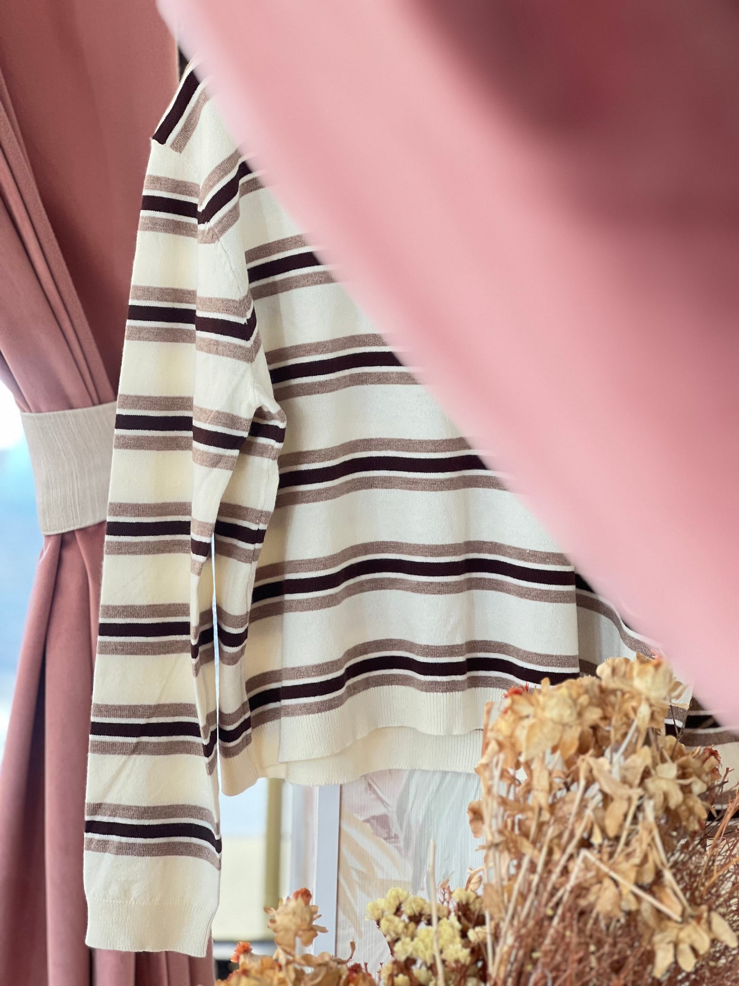 Maglia a righe bicolore - BEIGE/TAUPE