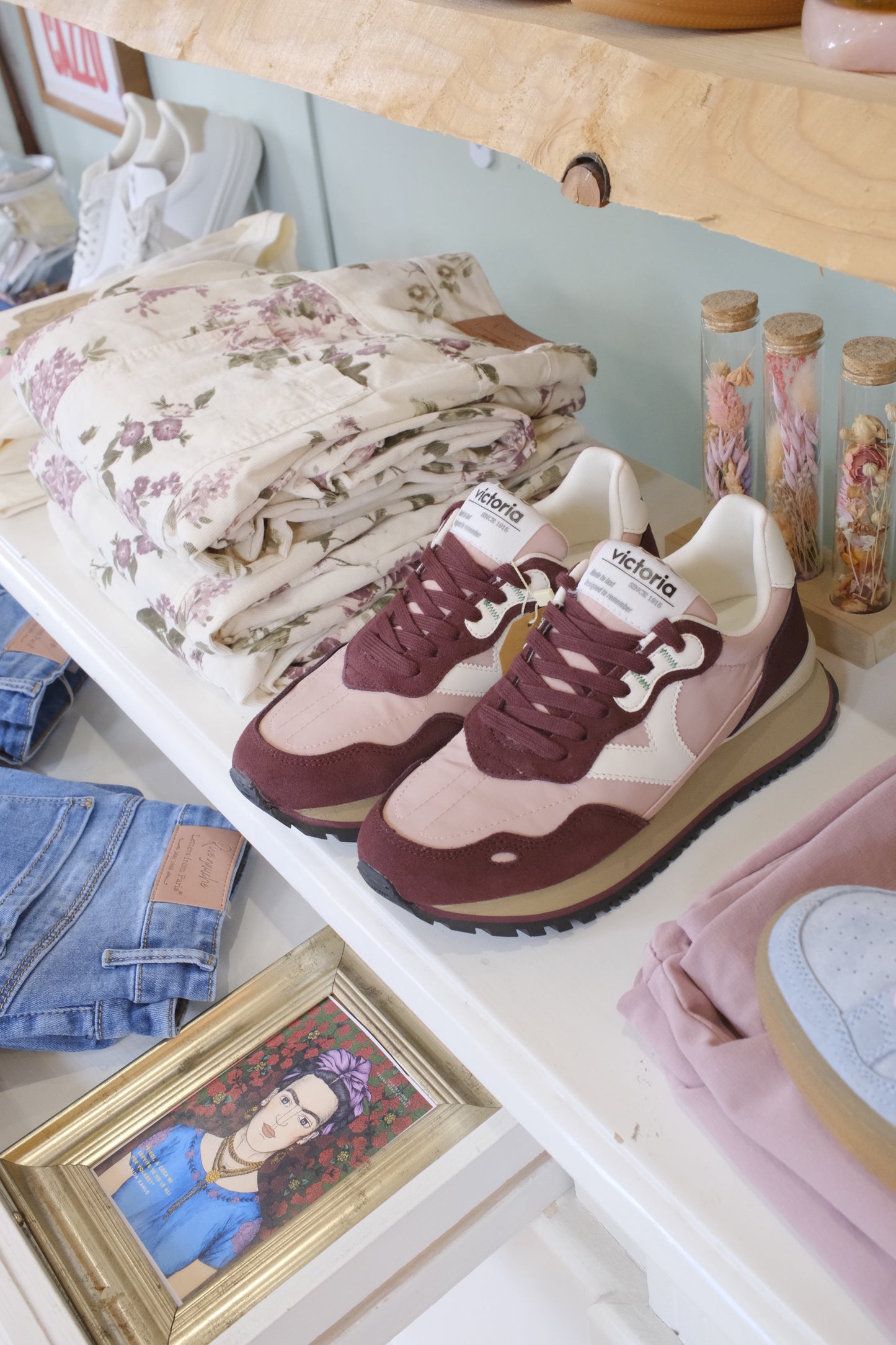Sneakers tessuto e suede - BORDEAUX