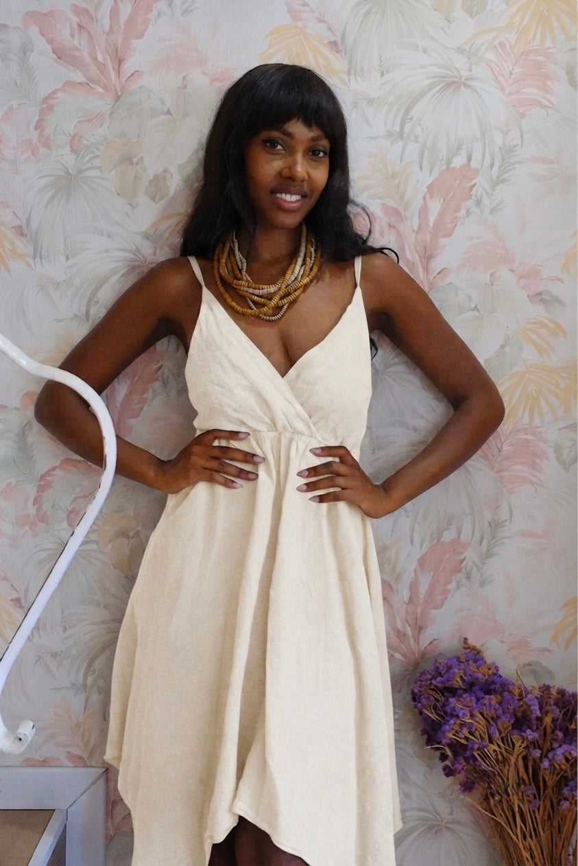 Abito scollo - BEIGE