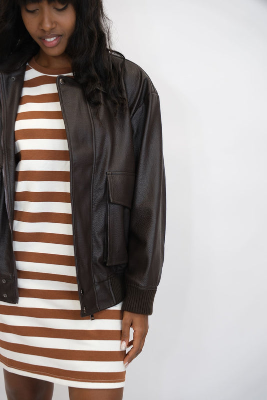 Jacket over ecopelle - TESTA DI MORO