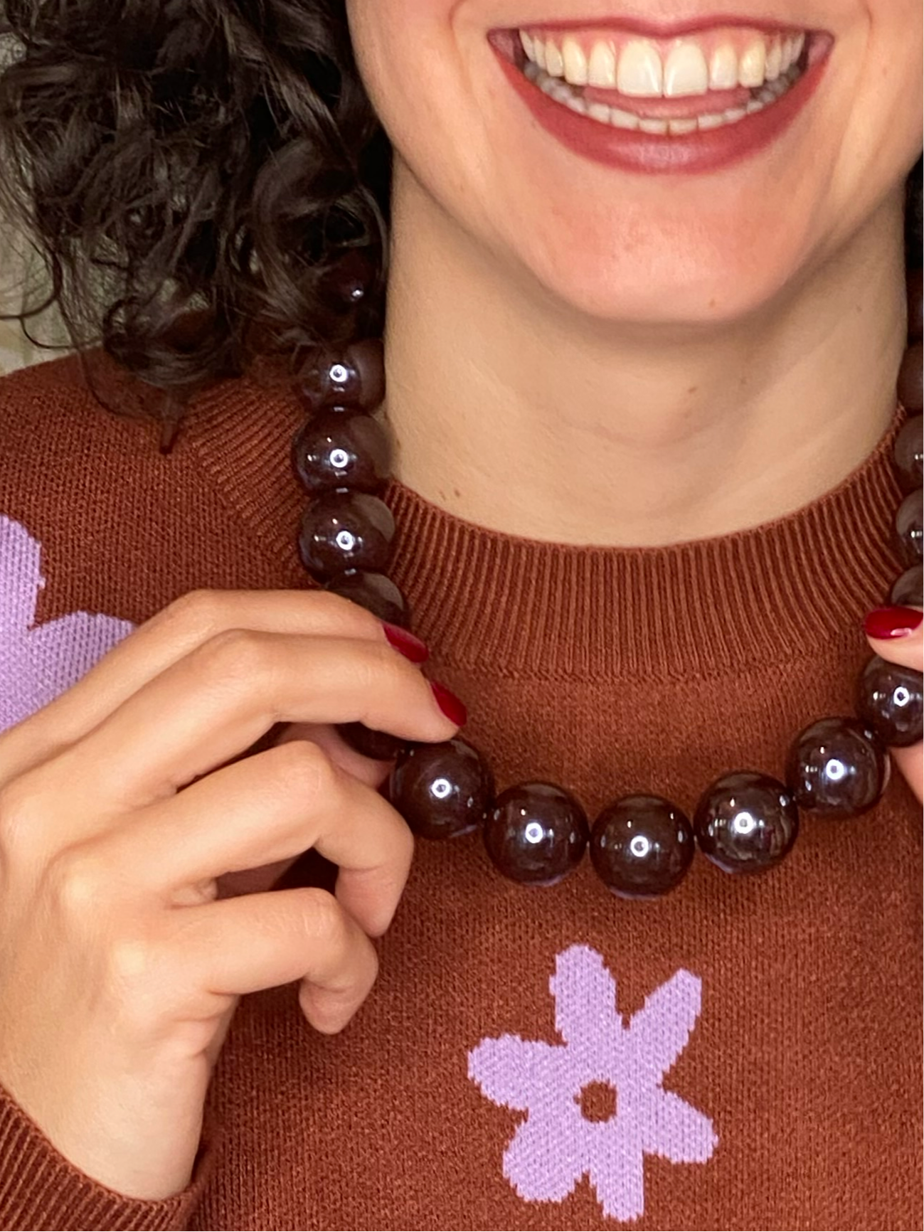 Collane 0058A perlone - MARRONE