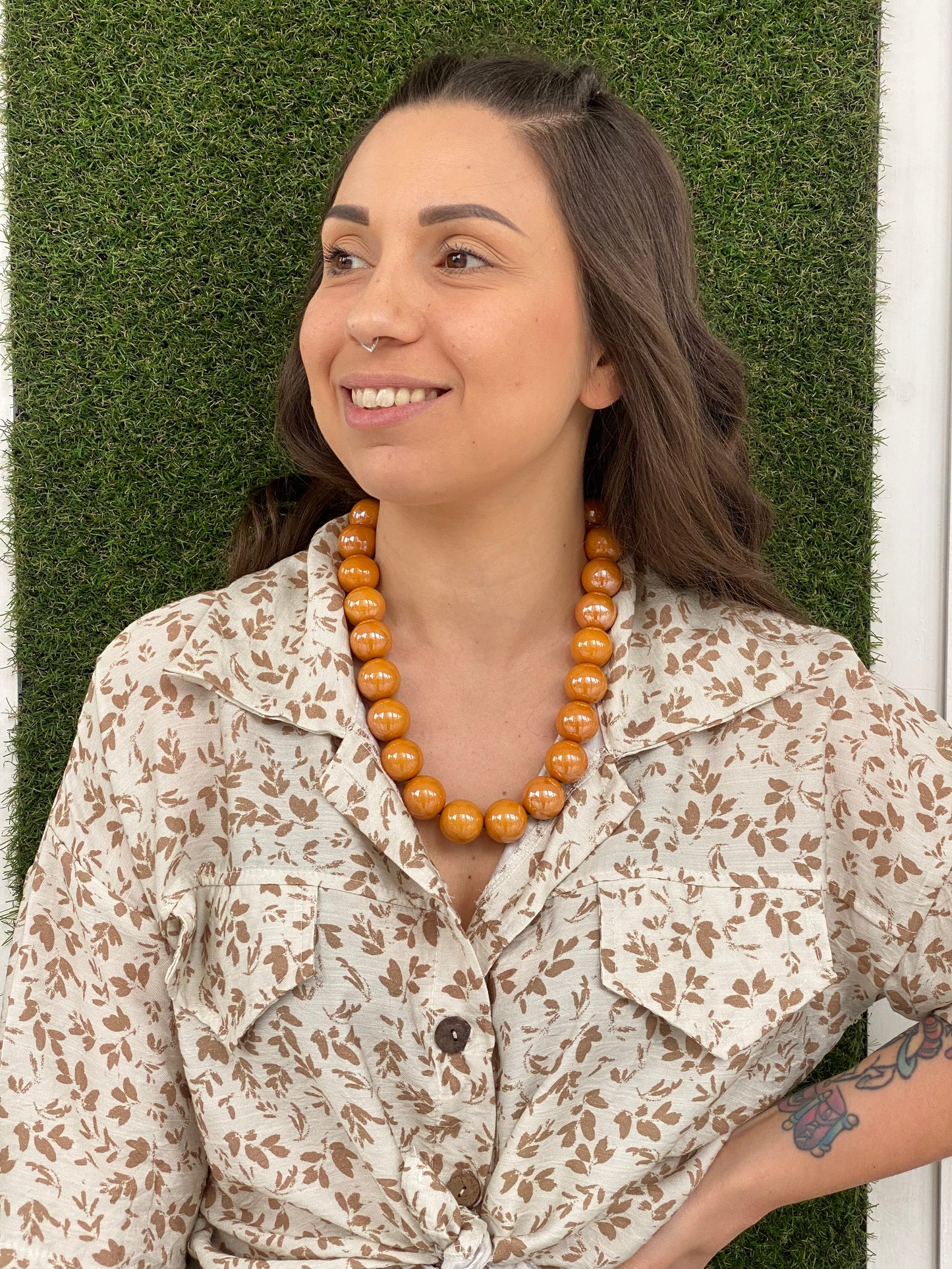 Necklace 0058A pearl - CAMEL