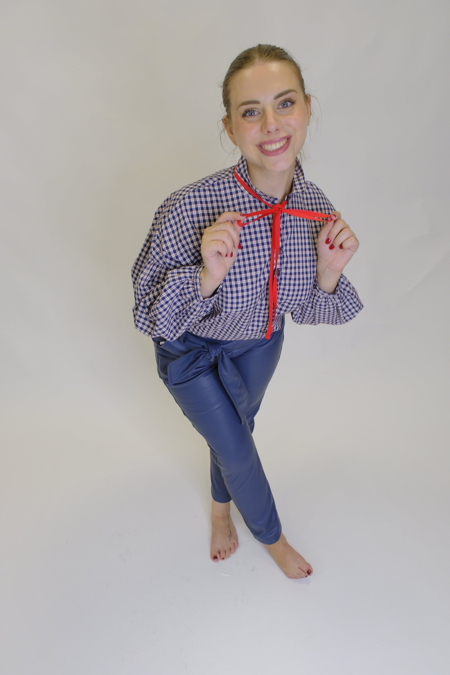 Pantaloni in ecopelle - BLUE