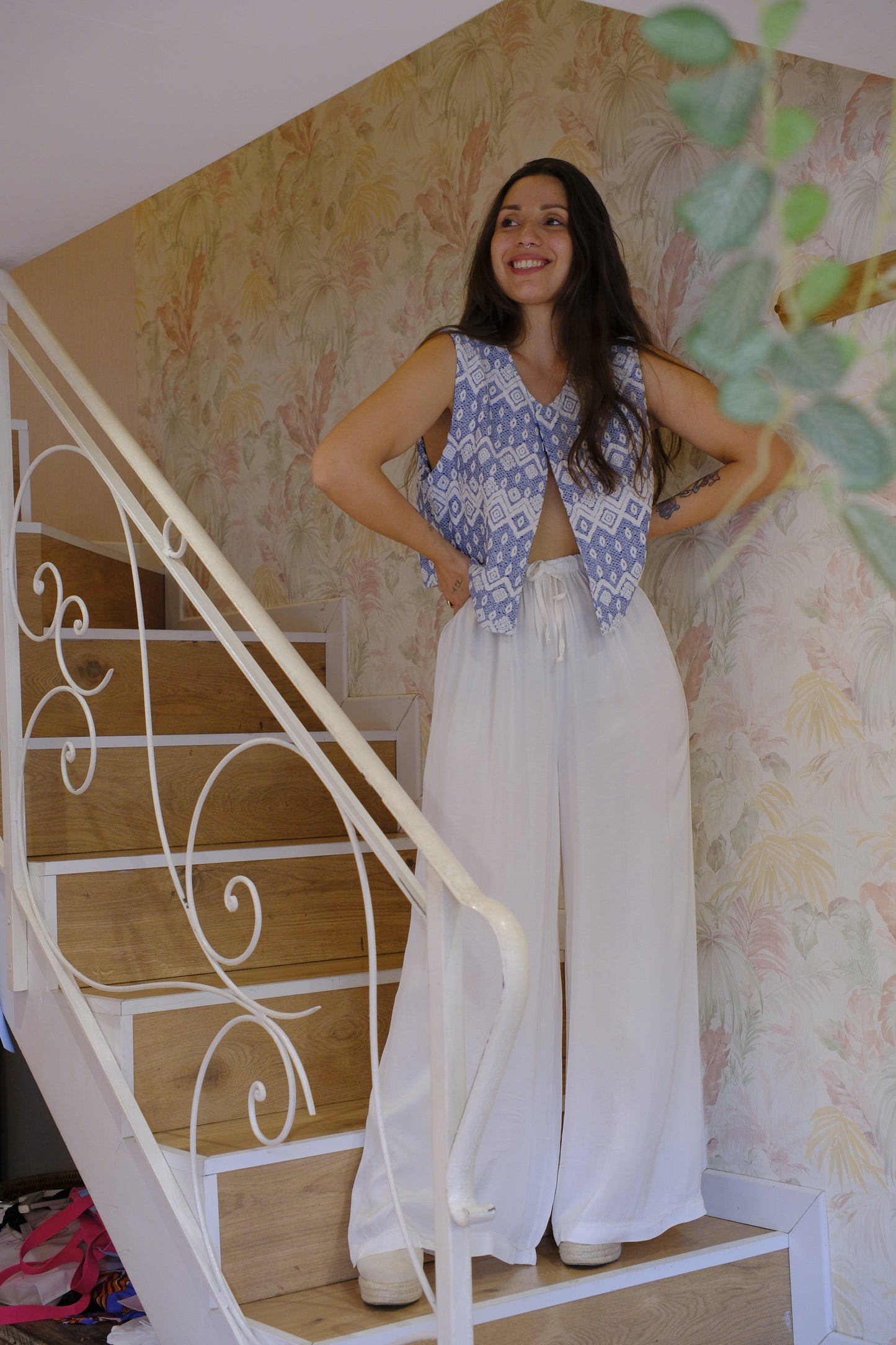 Pantalone Palazzo Elastico e Coulisse - PANNA