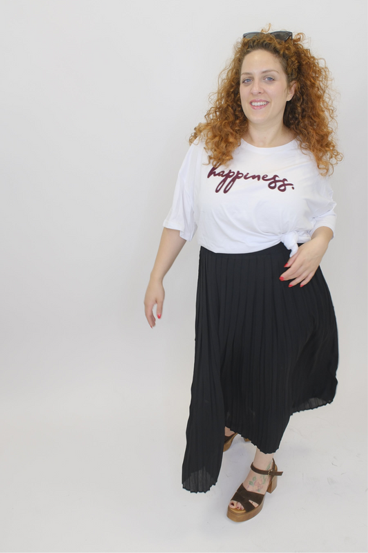 T-shirt Ramida Happiness - BIANCO/BORDEAUX