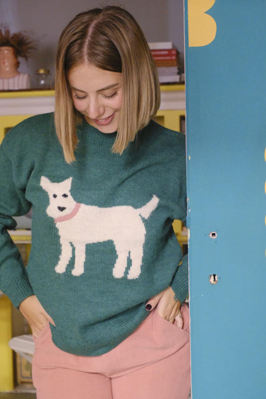 Maglia fantasia cane - VERDE