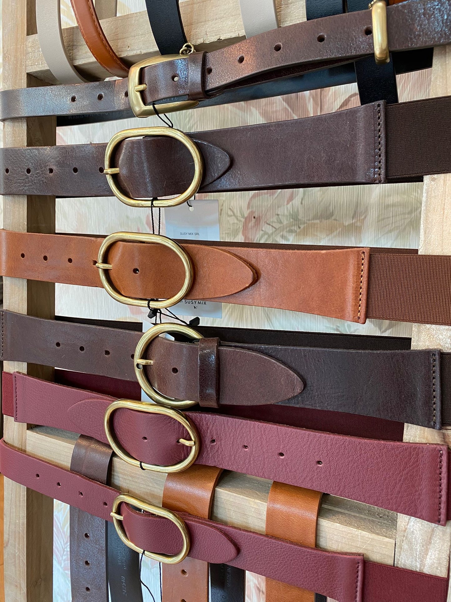Cintura in vera pelle elastica - CUOIO