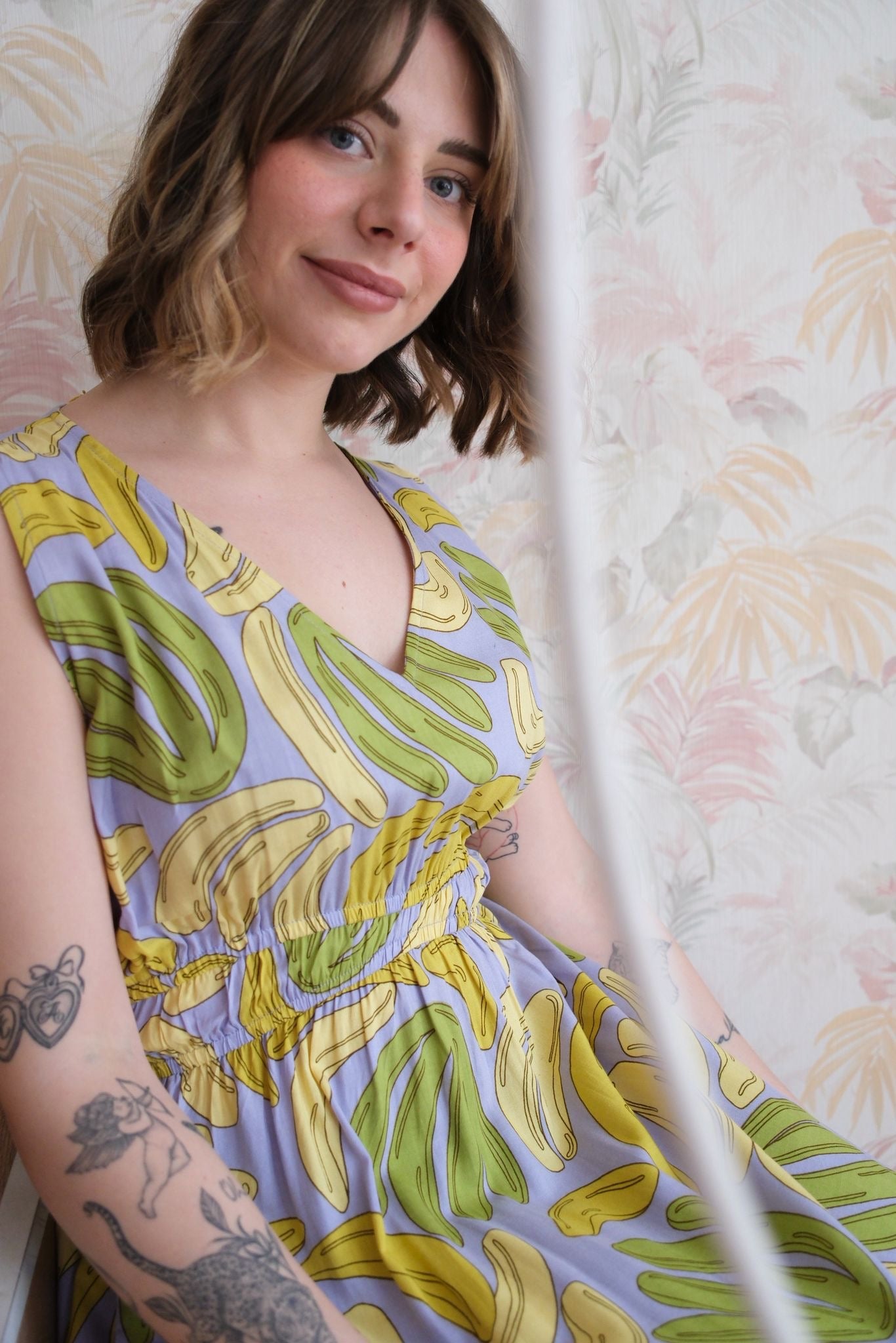 Midi dress fantasia banane - LILLA
