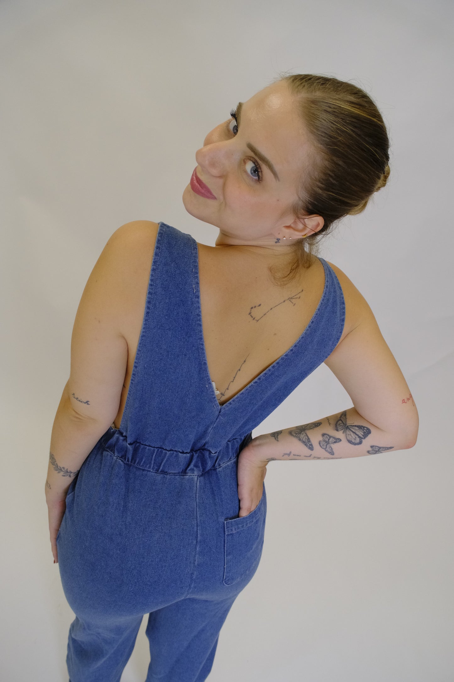 Salopette Scollo V 2bottoni - DENIM