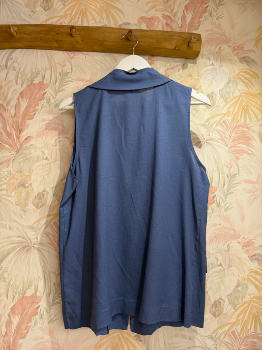 Gilet un bottone - AZZURRO