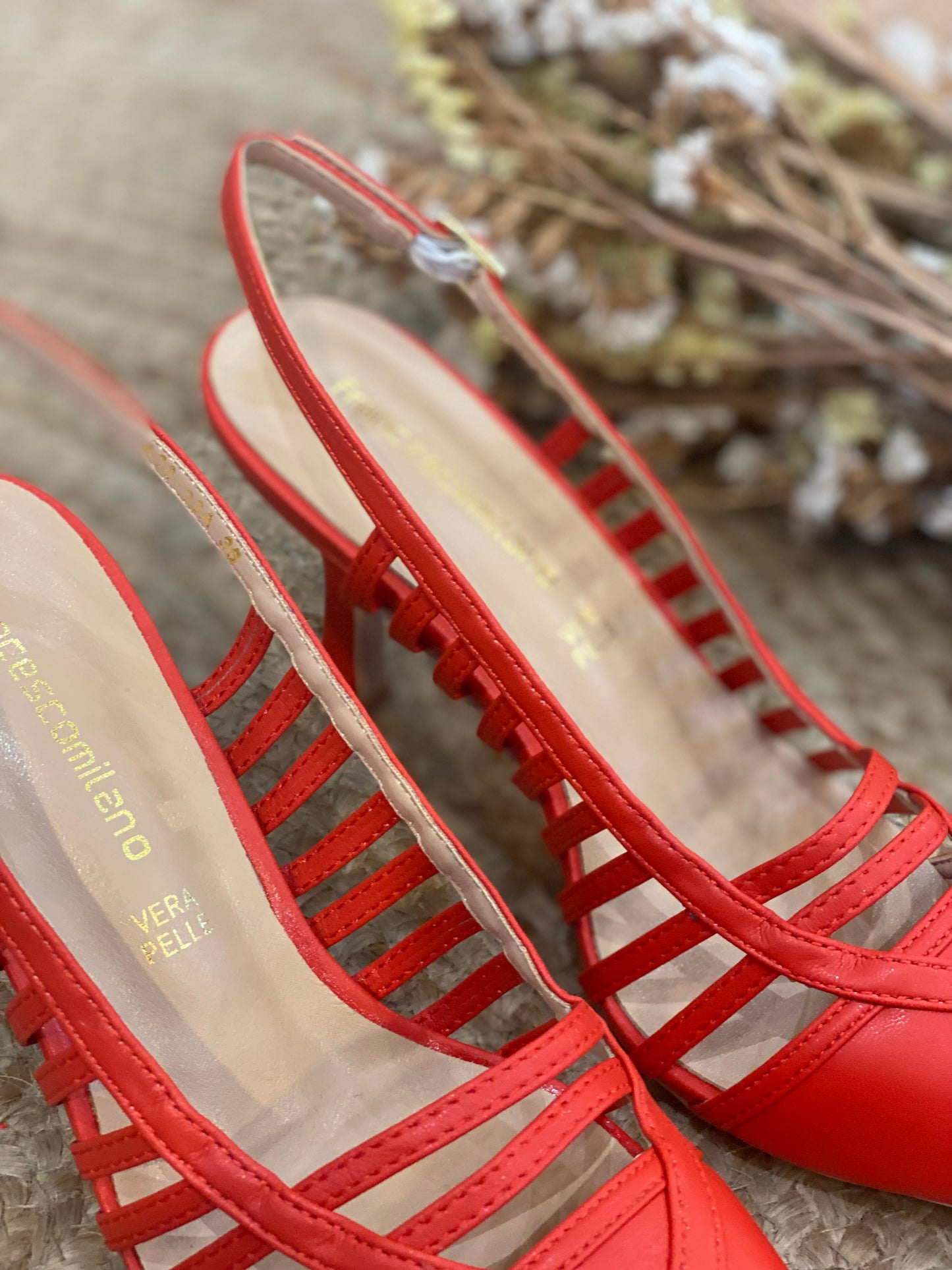 Scarpa Schanel A08-09A Decolletè Fascette - ROSSO