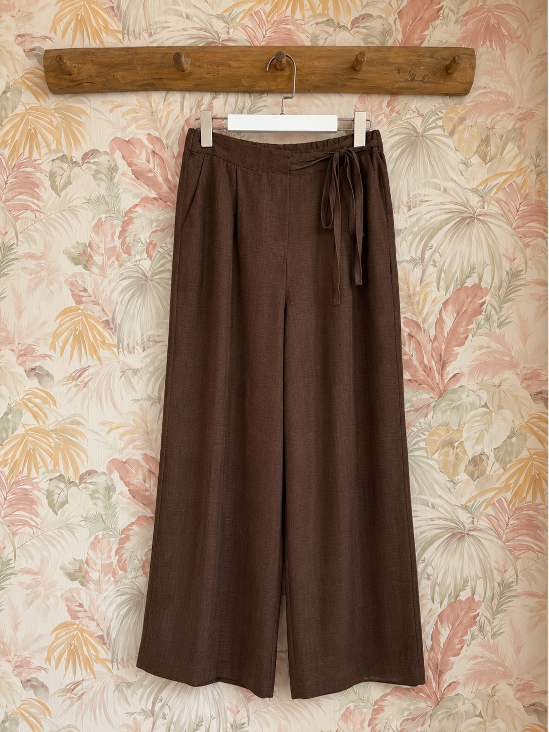 Pantalone gamba larga - MARRONE