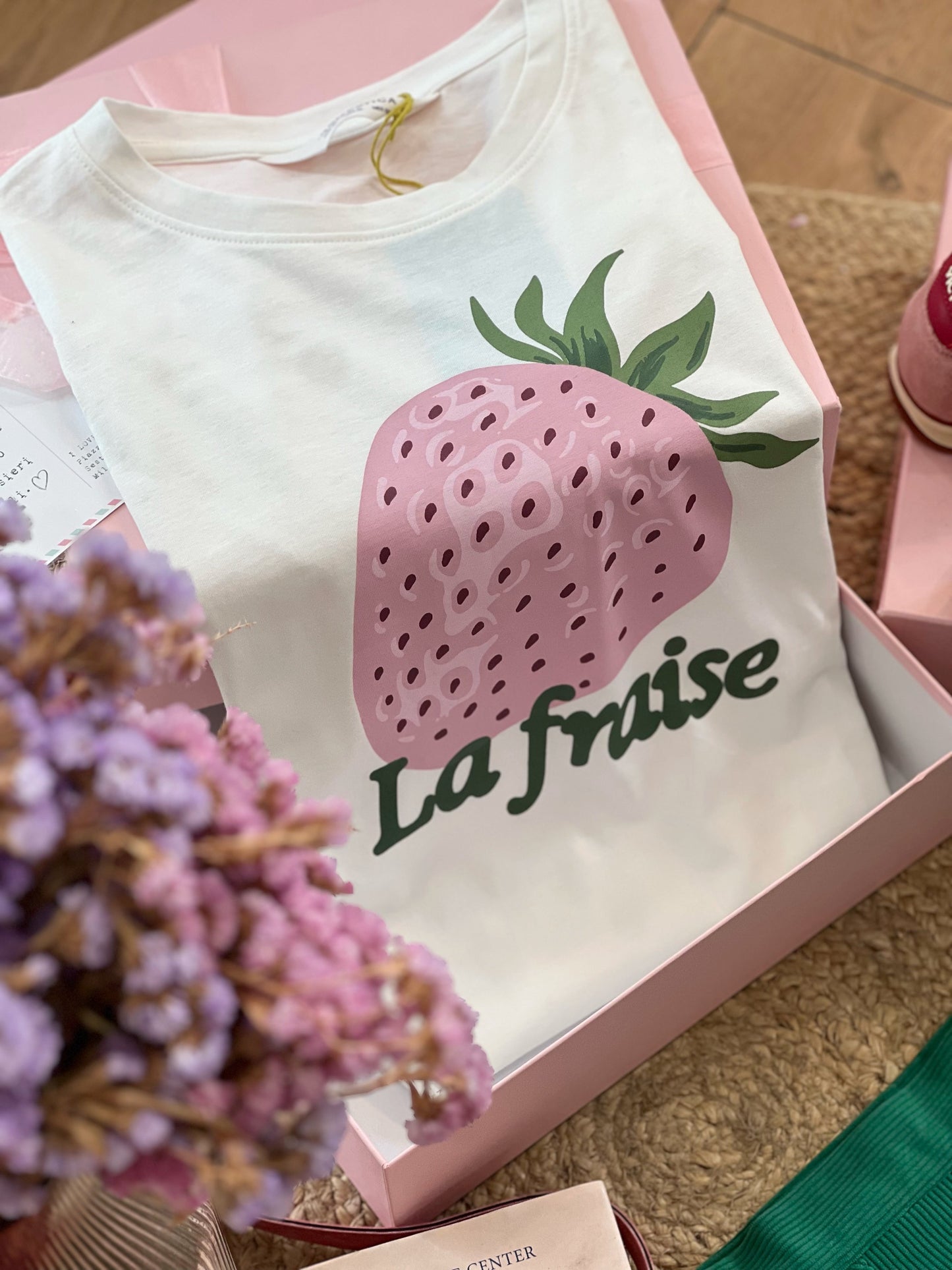 T-shirt con stampa fragola - BIANCO