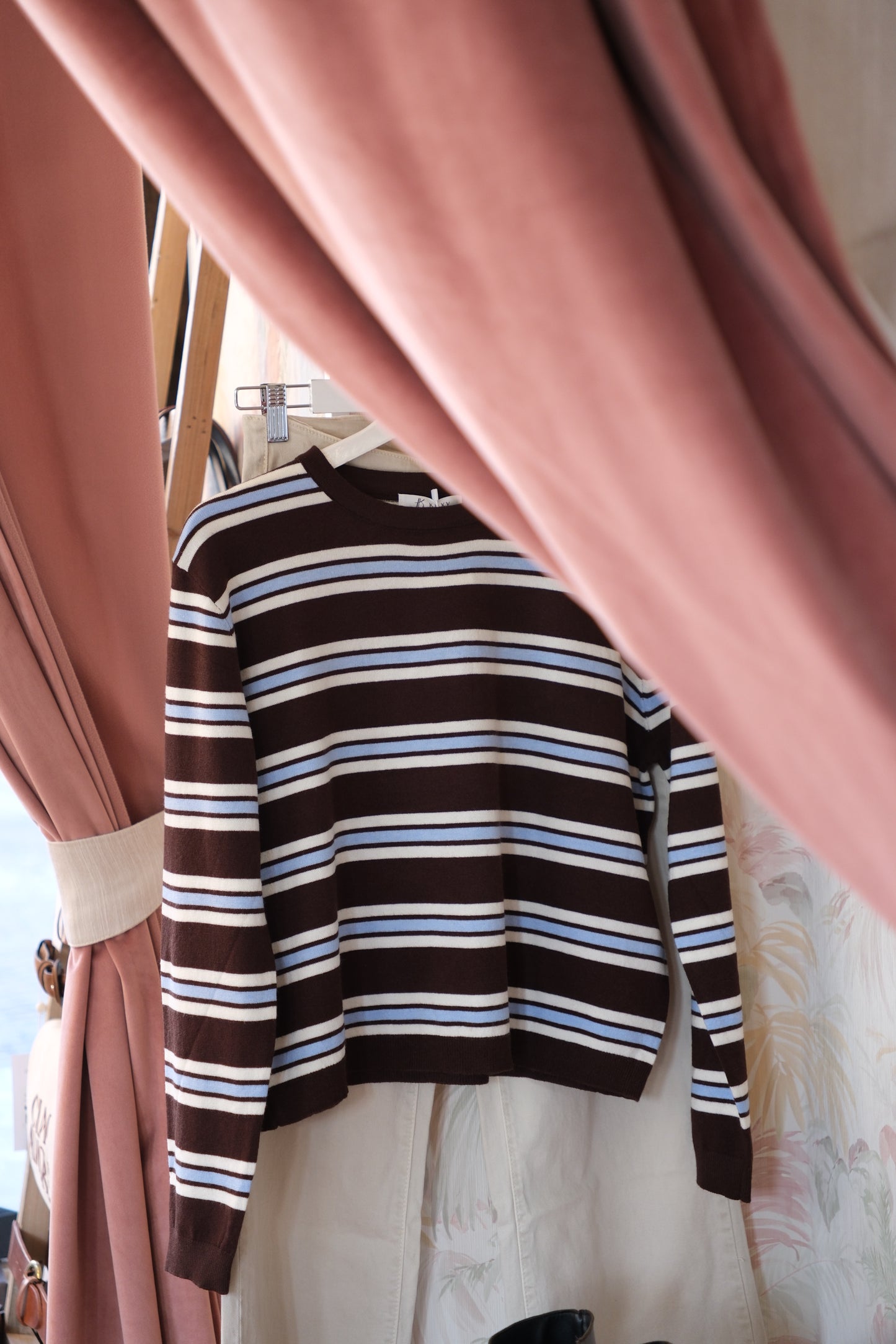 Maglia a righe bicolore - MARRONE/AZZURRO
