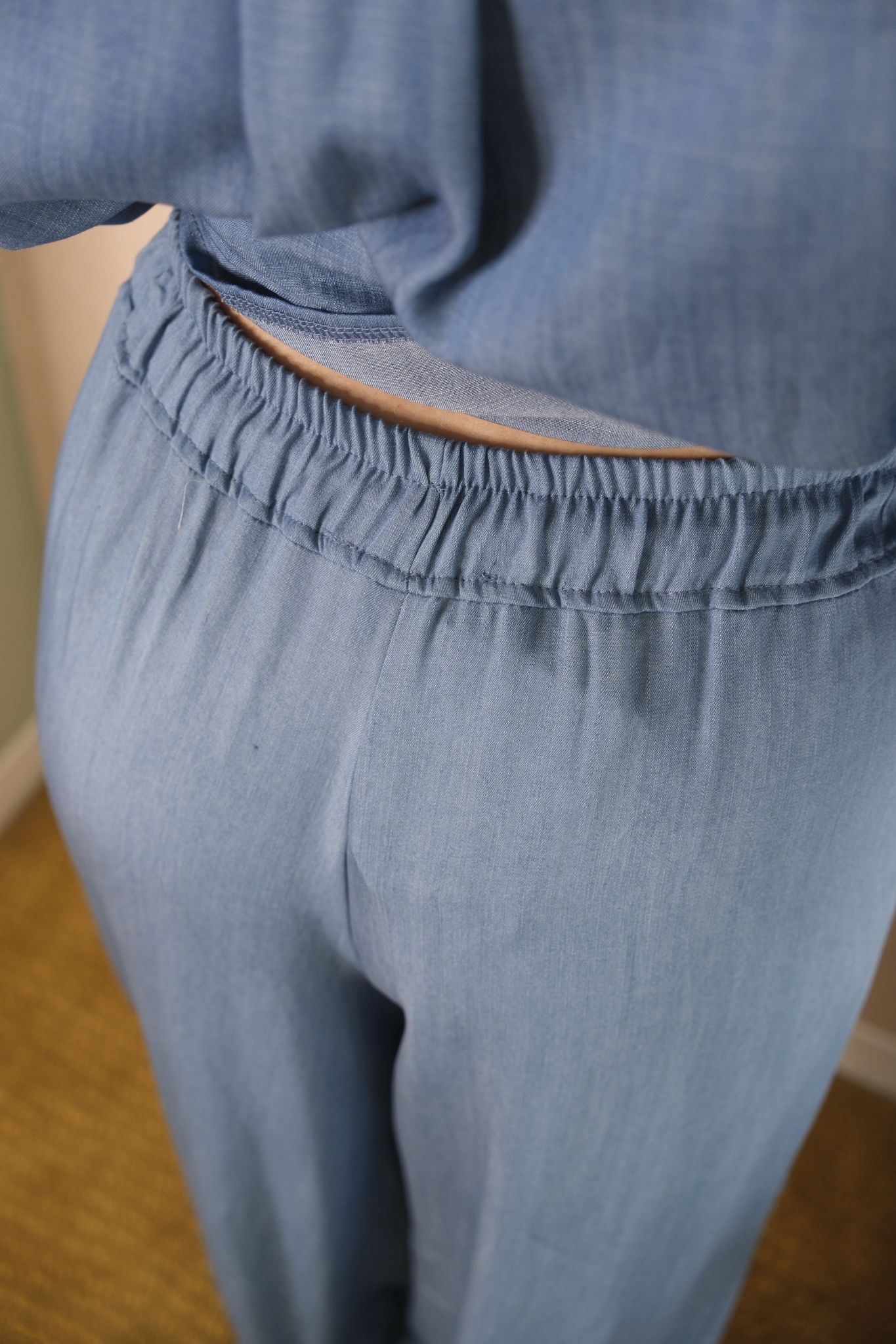 Pantaloni elastico e coulisse - AZZURRO