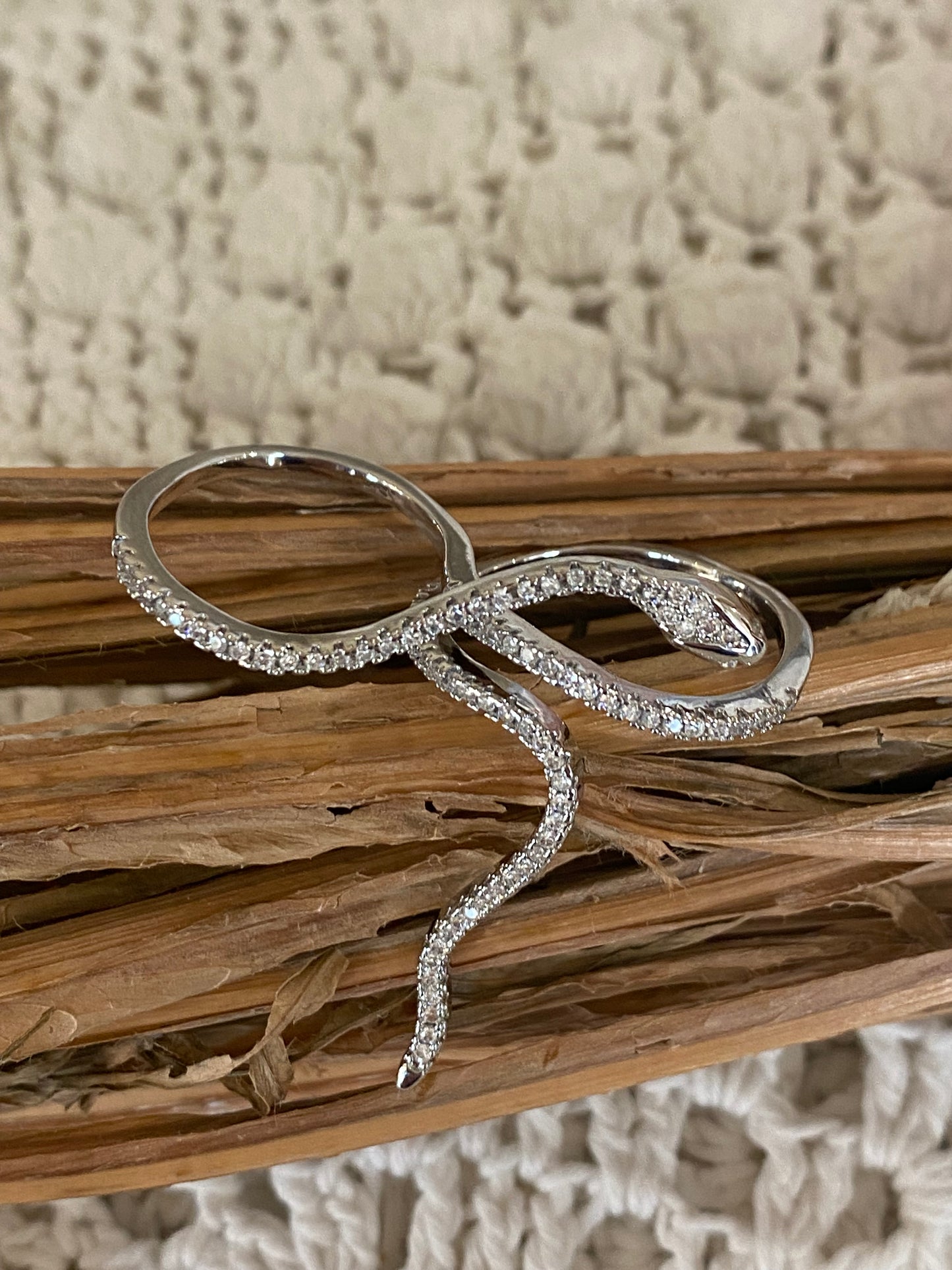 Anello Doppio Serpente - ARGENTO