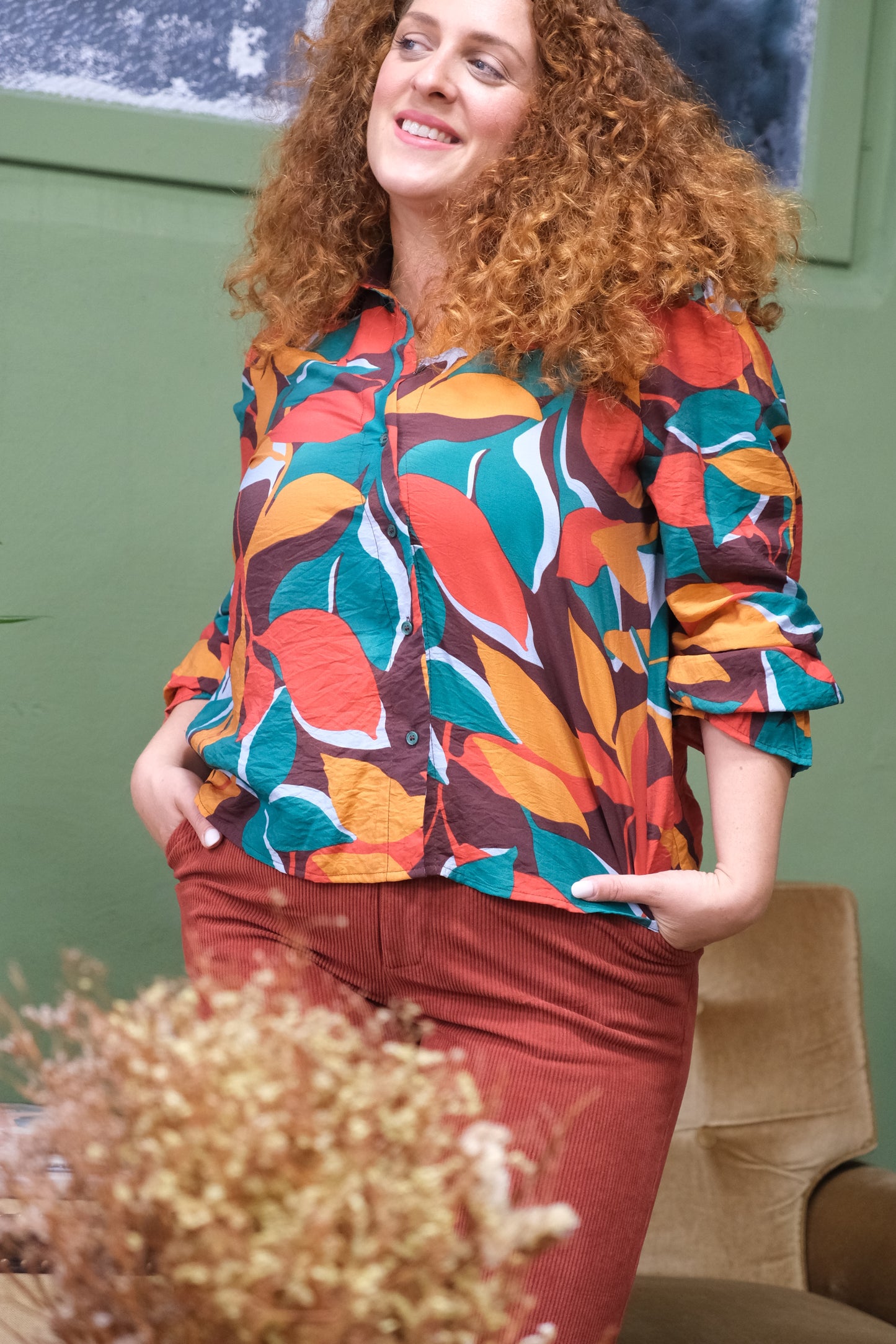 Camicia fantasia foliage - MULTICOLOR