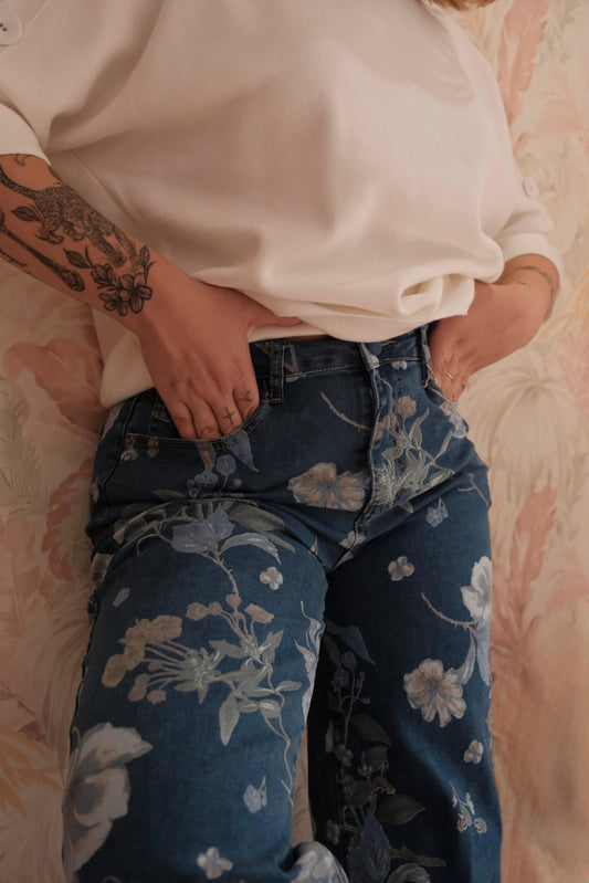 Jeans denim floreale - DENIM