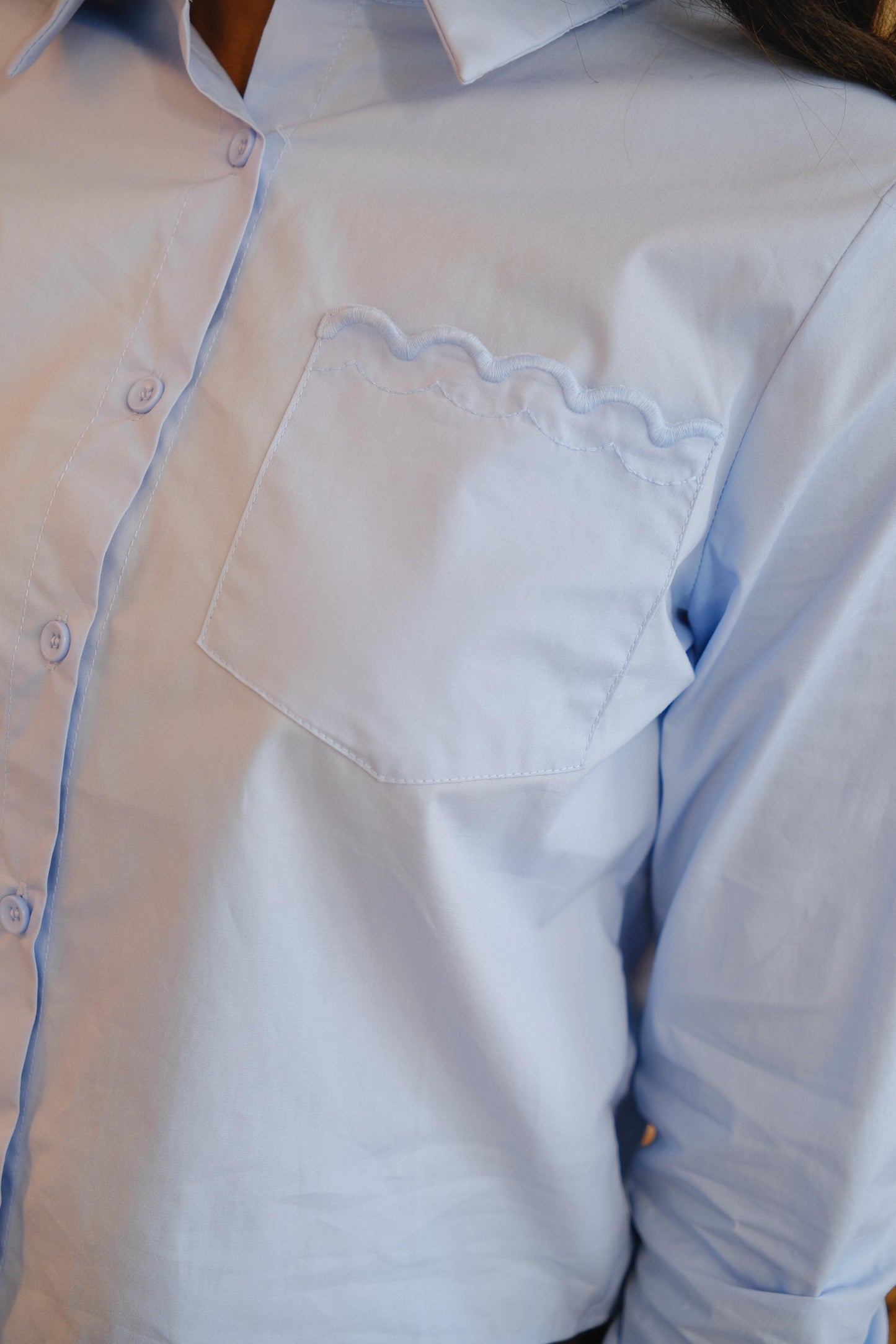 Camicia corta tinta unita - AZZURRO