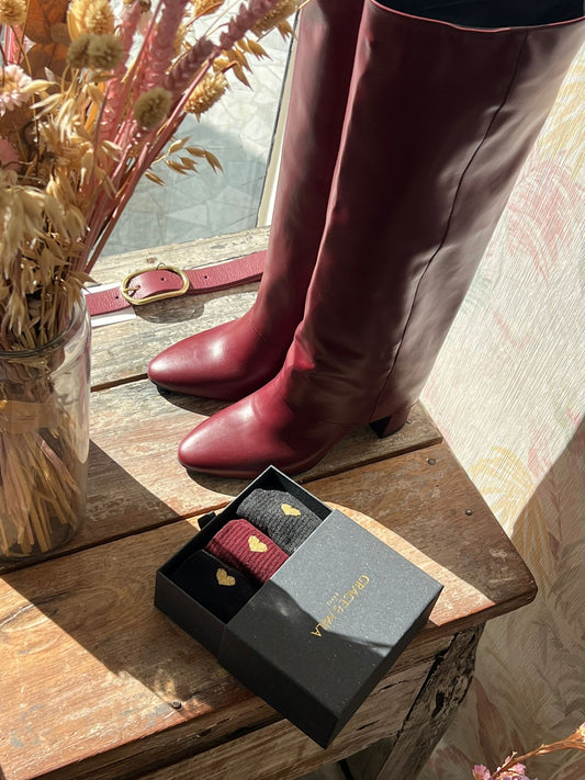 Stivali Maya in vera pelle - BORDEAUX