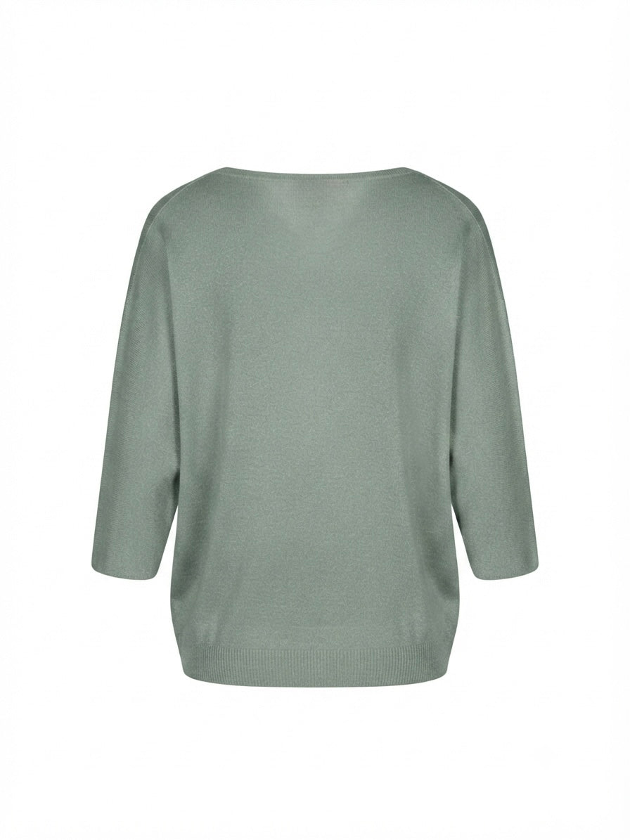 Blusa tinta unita - VERDE SALVIA