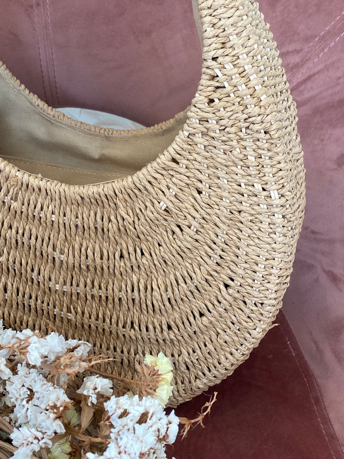 Borsa Vimini 1 Mezza Luna con Manico - BEIGE